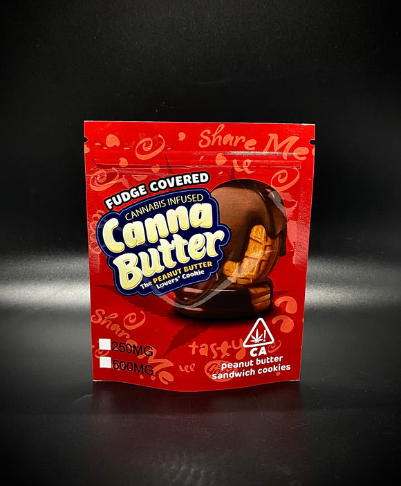 Canna Butter - Fudge Covered Peanut Butter Sandwich Cookies-